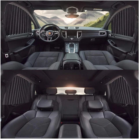 Magnetic Car Side Window Sunshade Curtains | Removable Privacy & Heat Protection set of 4