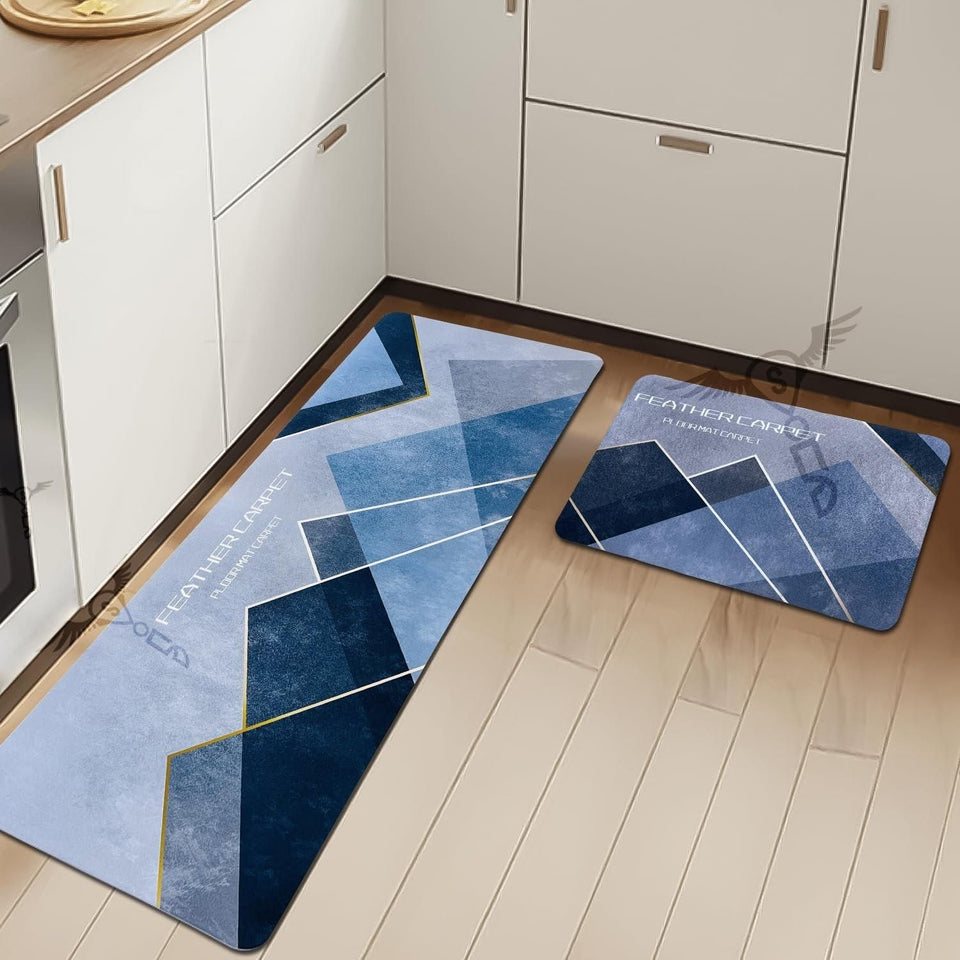 Anti-Slip Kitchen Mat & Runner Set – 2 Pieces (1 Mat + 1 Runner)