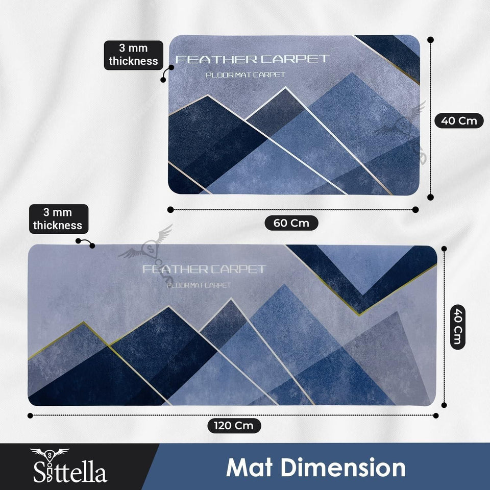 Anti-Slip Kitchen Mat & Runner Set – 2 Pieces (1 Mat + 1 Runner)