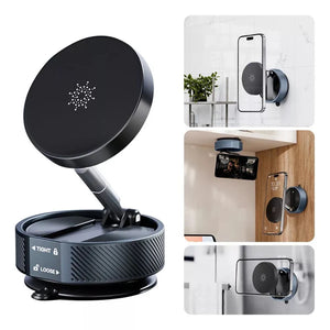 Grip Pro – Dual Vacuum & Magnetic Car Mount Holder Includes 2 magnetic rings